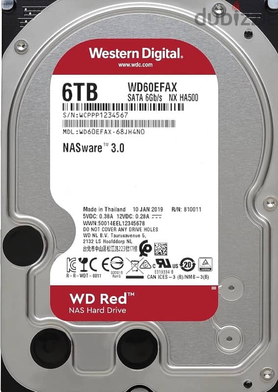 HDD داخلي دبليو دي ريد سعة 6TB بوحدة تخزين شبكي - 5400 لفة في الدقيقة 0