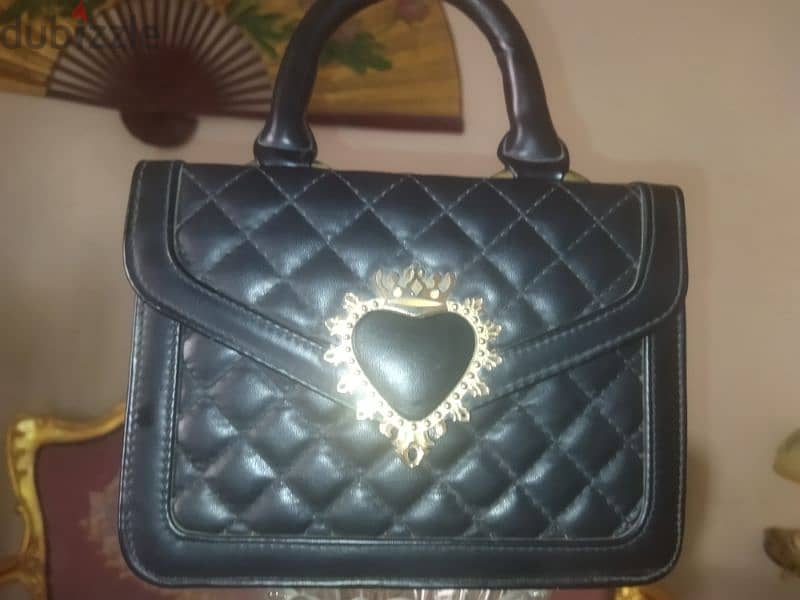 vintage handbag with embellished heart 1