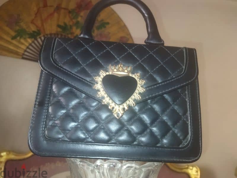 vintage handbag with embellished heart 2