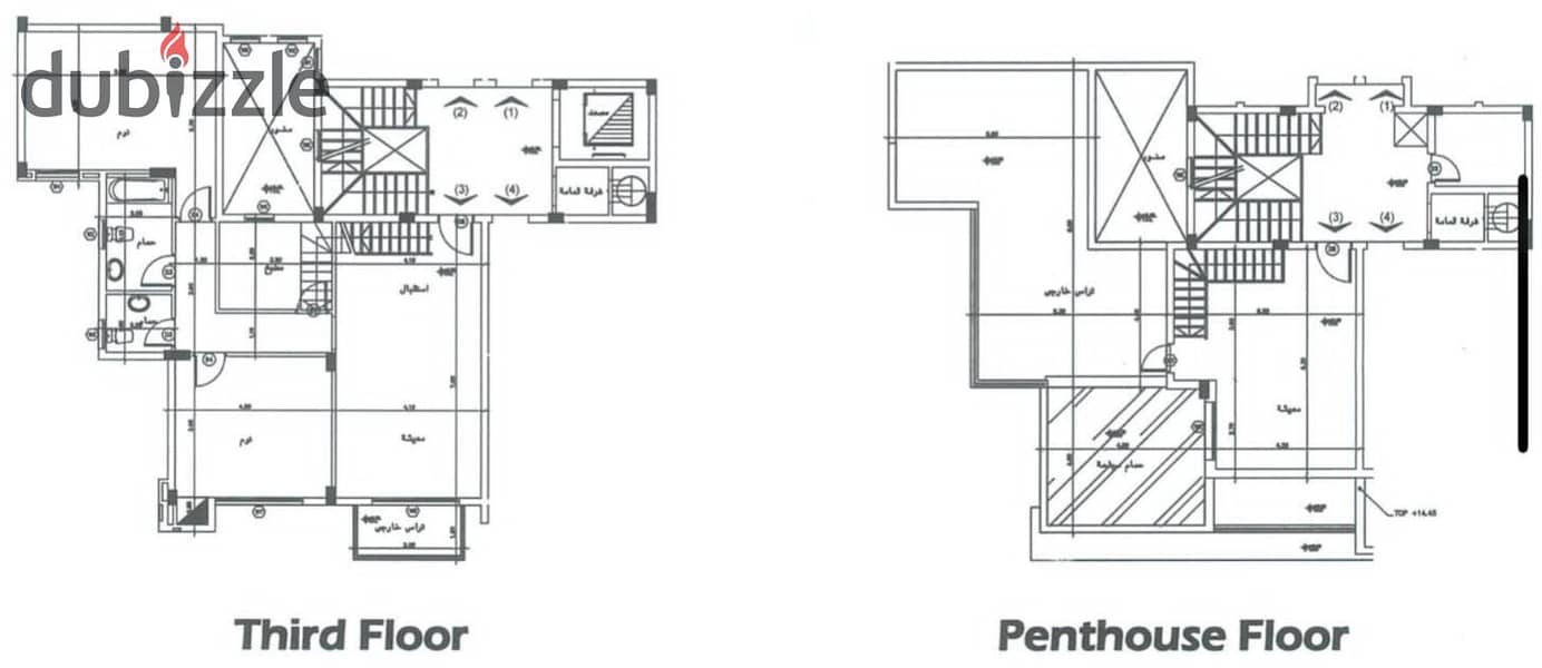 Penthouse for immediate delivery Private Pool for sale in Galleria Residence Compound, area 161 m 10