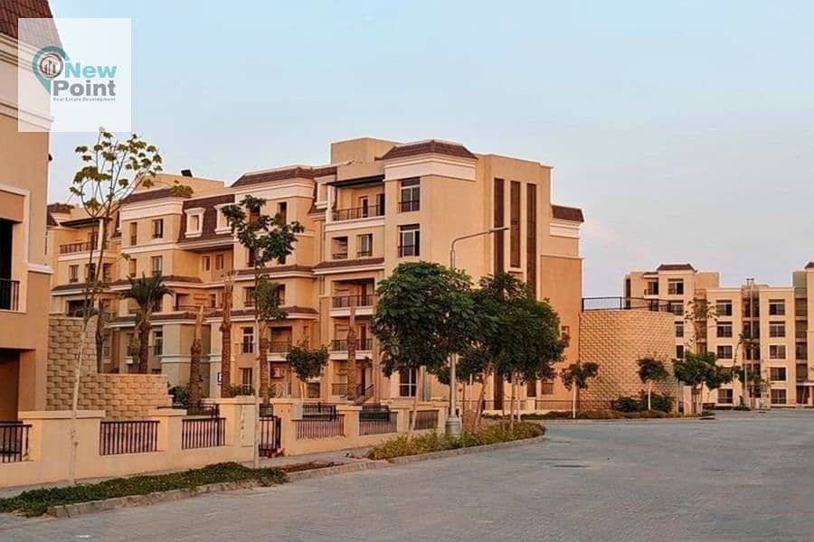 A 4-room apartment for sale in New Cairo from Sarai Compound with a 42% discount. Sarai Compound 6