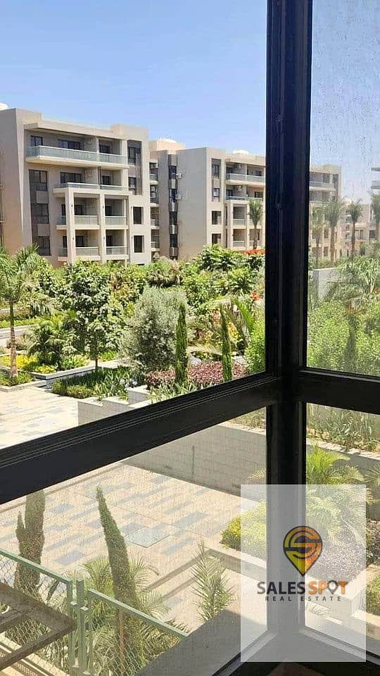 Immediate receipt  Finished apartment (with garden) for sale in Golden Square, Address east, Fifth Settlement 17