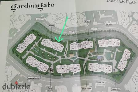  For travel reasons   Resale apartment for sale in Garden Gate compound  Al-Ashjar neighborhood, on Wadi Al-Natroun Road, October Gardens