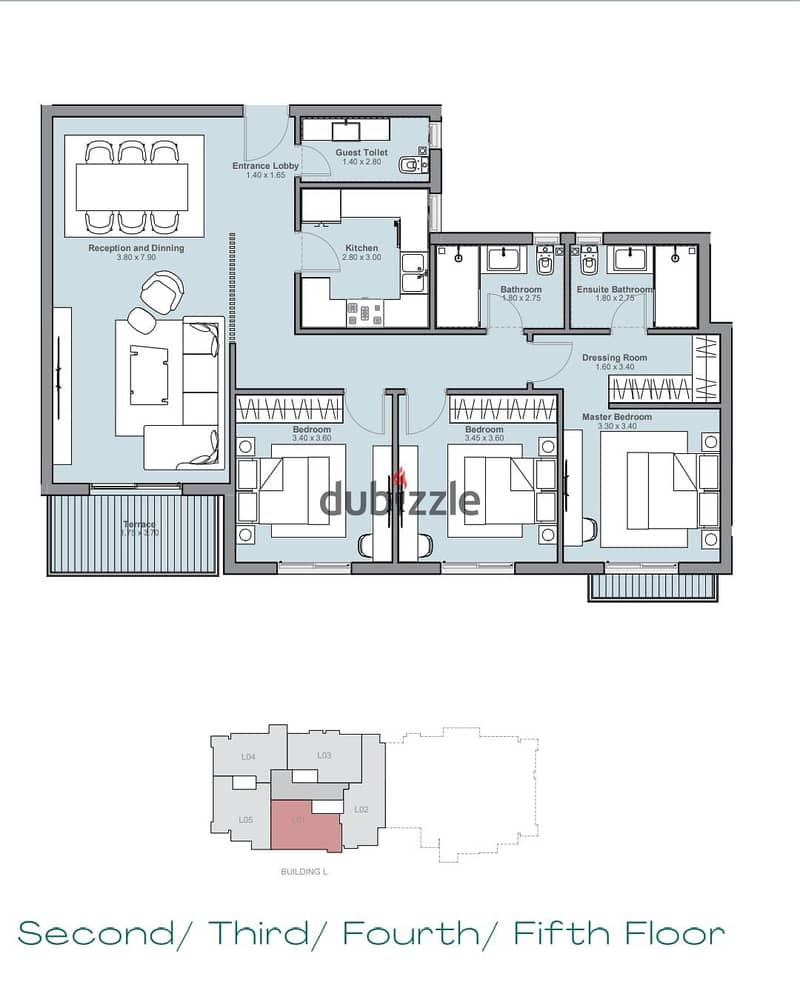  For travel reasons   Resale apartment for sale in Garden Gate compound  Al-Ashjar neighborhood, on Wadi Al-Natroun Road, October Gardens 2