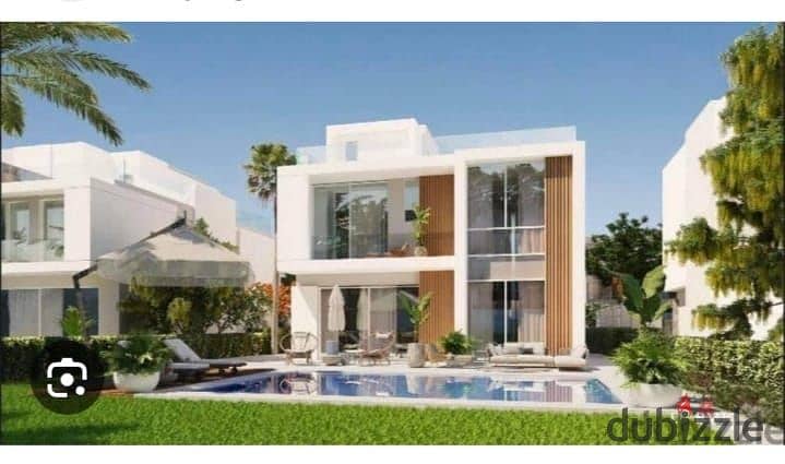 villa for sale swimming pool view land scape in front of allegria in sheikh zayed from la vista in installments over 7 years 0