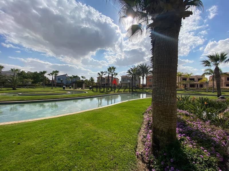 345-meter villa with a swimming pool in the most upscale compound in Sheikh Zayed, in front of Al-Jazira Club, in Swan Lake, Hassan Allam, in installm 4