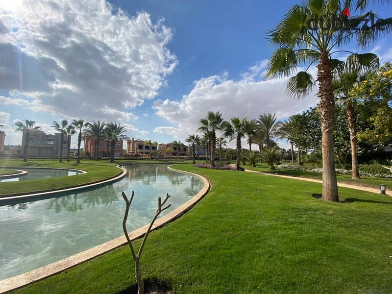 345-meter villa with a swimming pool in the most upscale compound in Sheikh Zayed, in front of Al-Jazira Club, in Swan Lake, Hassan Allam, in installm 5