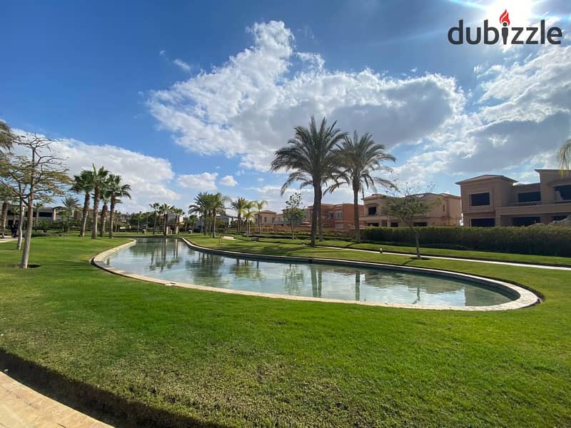 345-meter villa with a swimming pool in the most upscale compound in Sheikh Zayed, in front of Al-Jazira Club, in Swan Lake, Hassan Allam, in installm 6