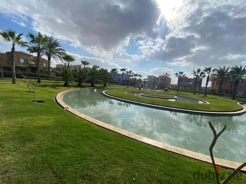 345-meter villa with a swimming pool in the most upscale compound in Sheikh Zayed, in front of Al-Jazira Club, in Swan Lake, Hassan Allam, in installm 7