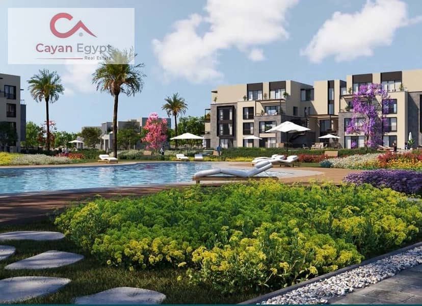 Apartment for sale in Garden Lakes Hyde Park with 5% down payment, next to Palm Hills and Al Gezira Club, 8-year installments 1