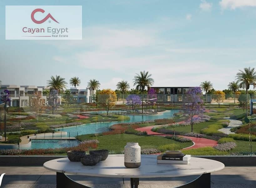 Townhouse villa in the last phase of Garden Lakes Compound from Hyde Park, next to Al Gezira Club and Palm Hills, with installments over 8 years 1