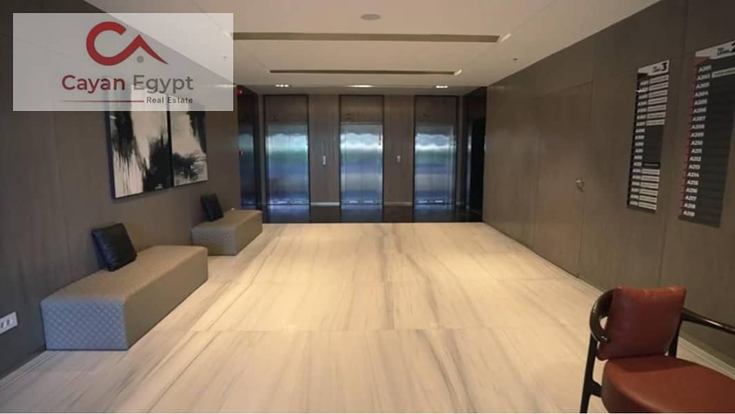 Your office in the most luxurious building in the Smart Village for rent in the Lynx Building, a 76-meter office, fully finished with air conditioning 8