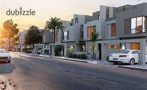 At the lowest price in Sheikh Zayed, a townhouse for sale with a very special view in Vye Sodic Compound 7