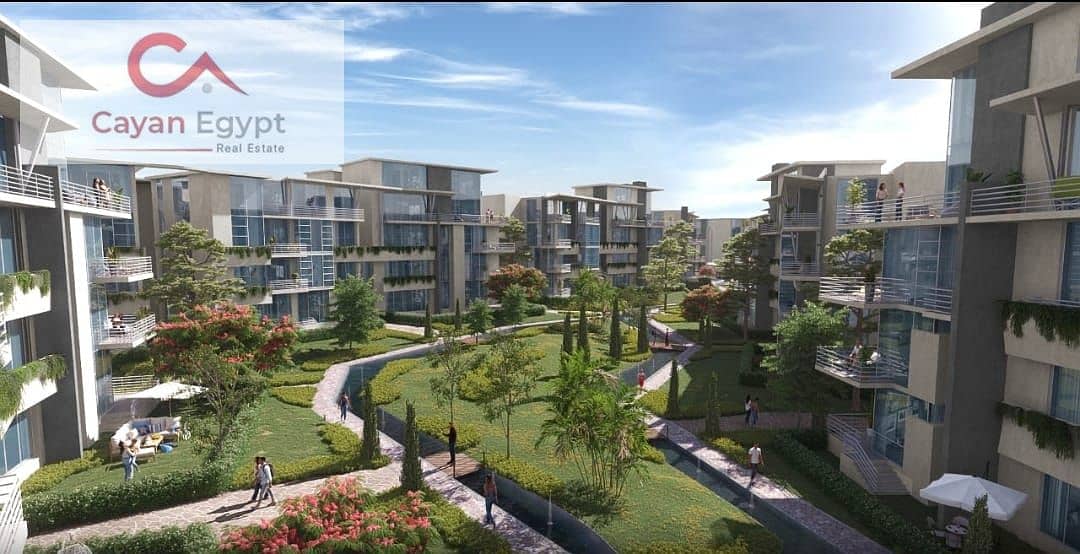 With a 5% down payment, own an apartment in Leaves Compound, next to New Giza, Palm Hills, and Al Gezira Club, with installments up to 9 years 6