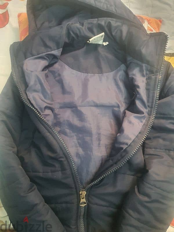 waterproof jacket ووتربروف كحلي مبطن 1