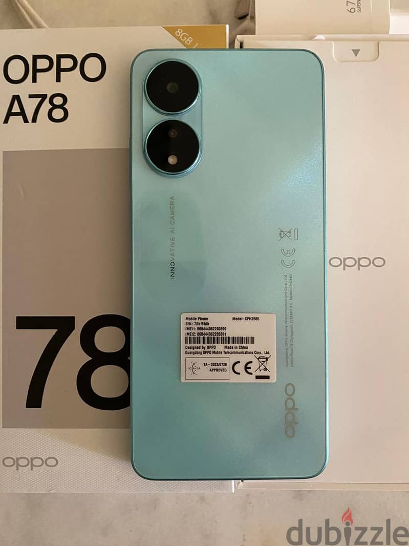 موبايل Oppo A78 بحالة الجديد 1