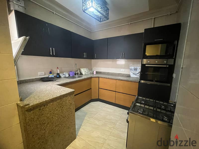 Furnished apartment for rent with kitchen and air conditioners in Laila Compound in the first settlement 6