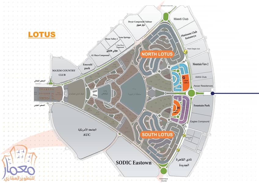 شقة للبيع 177 متر استلام فوري 3 غرف في اللوتس الجديدة  التجمع الخامس el lotus new cairo 3