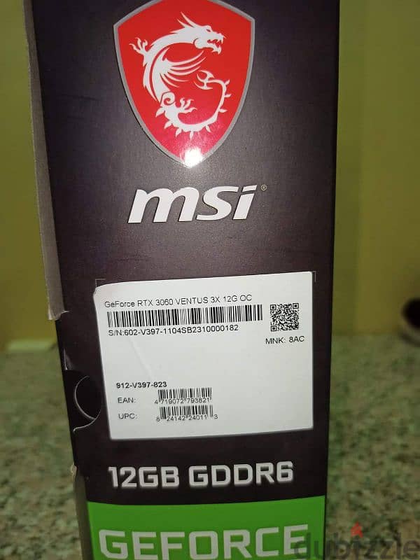 Msi rtx 3060 12 gb ventus 3x 2