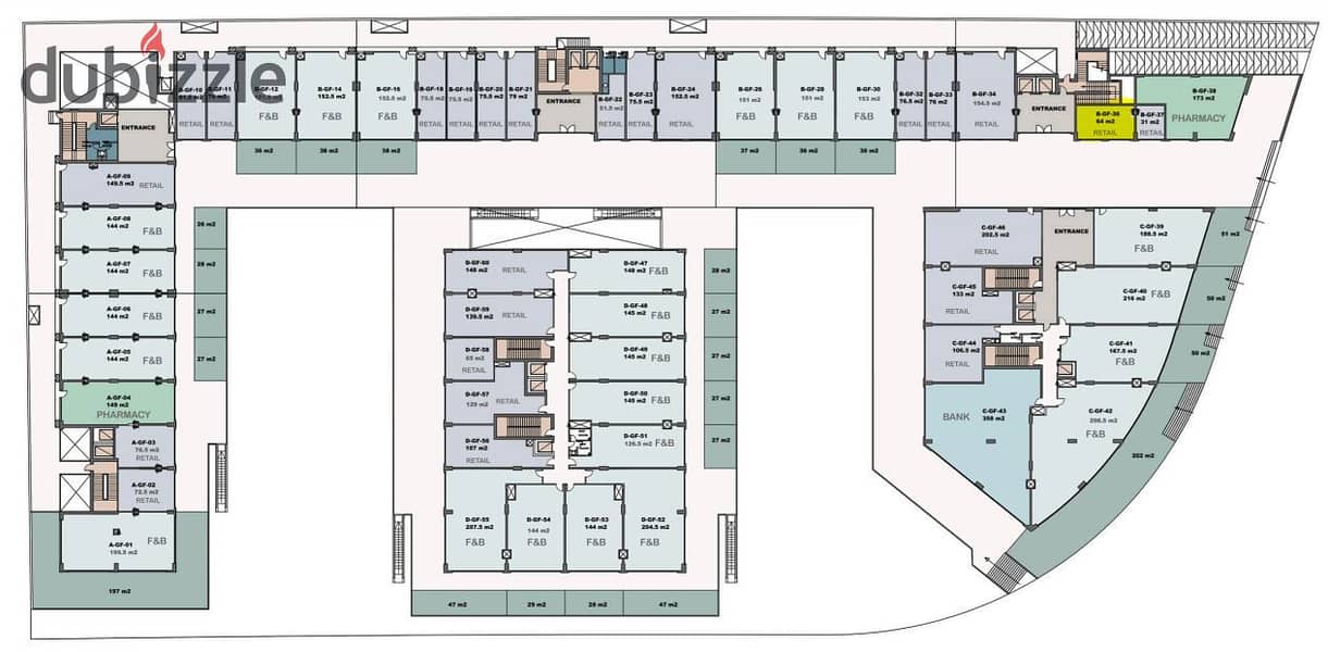 Ground floor shop  Live on the northern 90th 64 meter 7