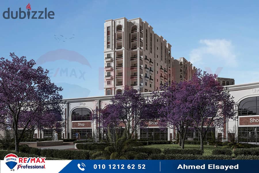 With a down payment of EGP 710,407 and installments up to 5 years, own your residential unit in the heart of Smouha in a fully serviced compound 3