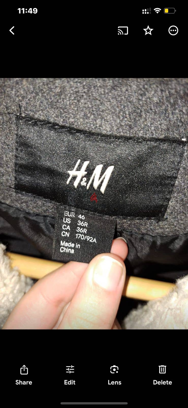 جاكت صوف رجاليH&M اتش اند إم بحالة الزيرو 4