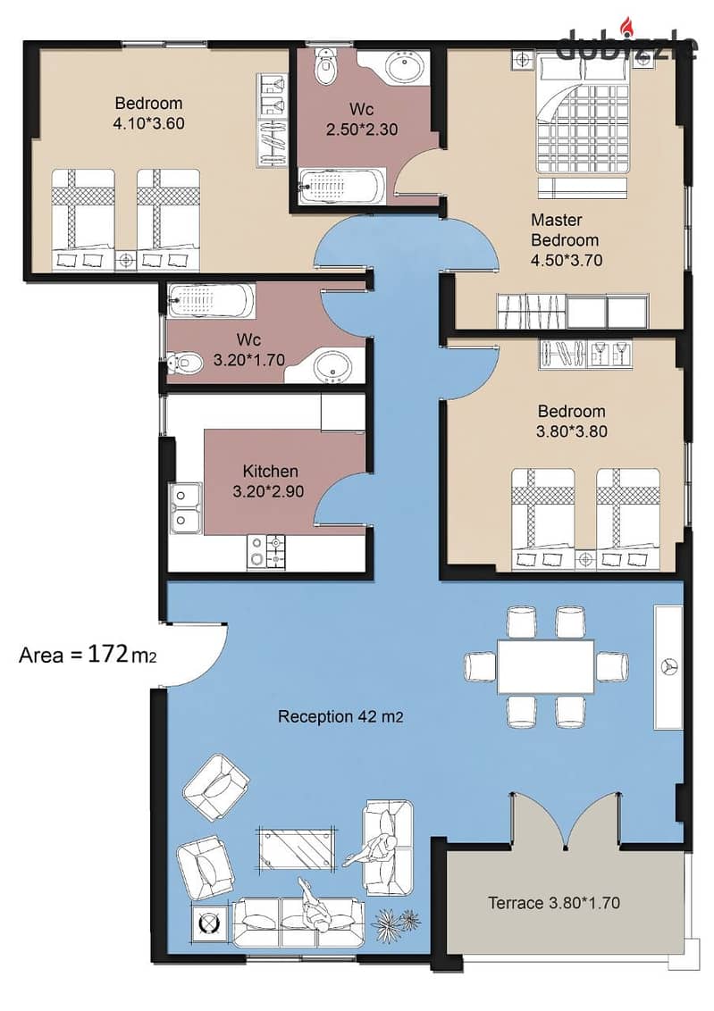 Apartment for sale 172 meters ready to move in Andalusia in the Fifth Settlement 1