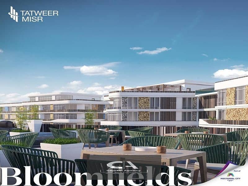 A fully finished two-bedroom apartment directly in front of Madinaty in Bloomfields Compound Offer Tatweer Misr, delivery soon, with only 5% down paym 21