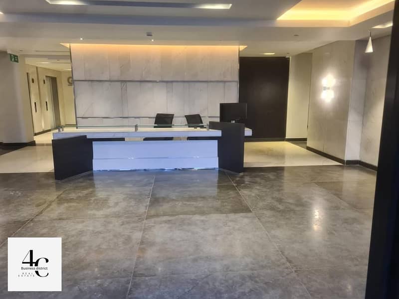 For sale in the best location, an office 65-meter ready to move  in Compound Hyde Park , New Cairo, directly on the 90th Street 8