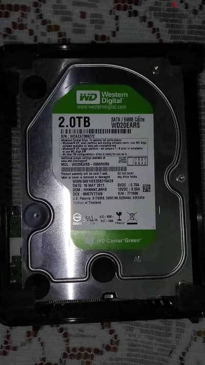 Hard Drive Western Digital 2TB Green WD20EARS SATA II 64MB 7200RPM 3.