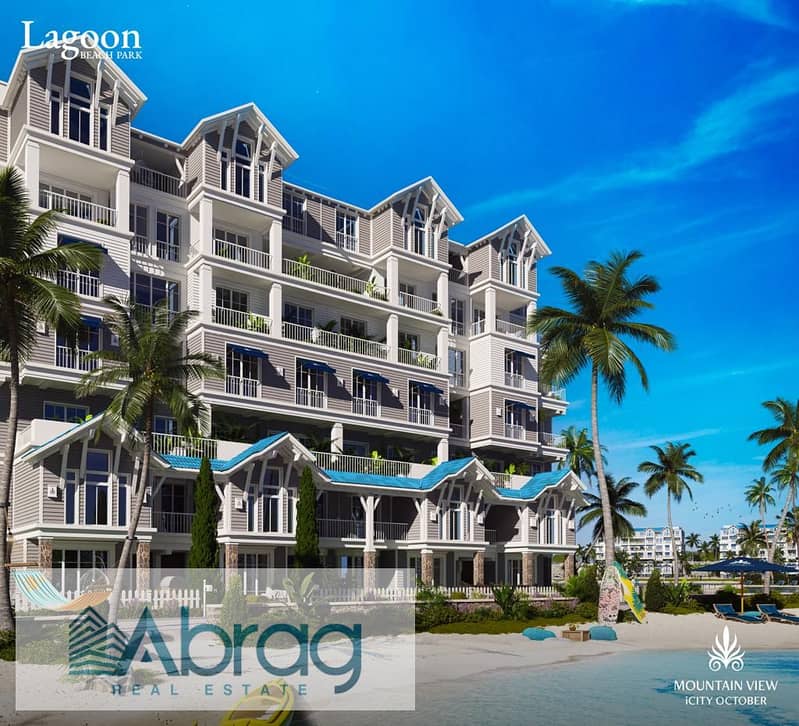 For sale, the largest area, a 3-bedroom apartment, directly on the lagoon, in iCity, El Tagamoa, with installments over 8 years 7