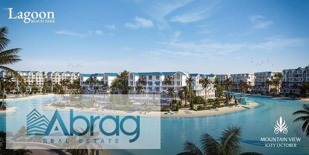 For sale, the largest area, a 3-bedroom apartment, directly on the lagoon, in iCity, El Tagamoa, with installments over 8 years 11