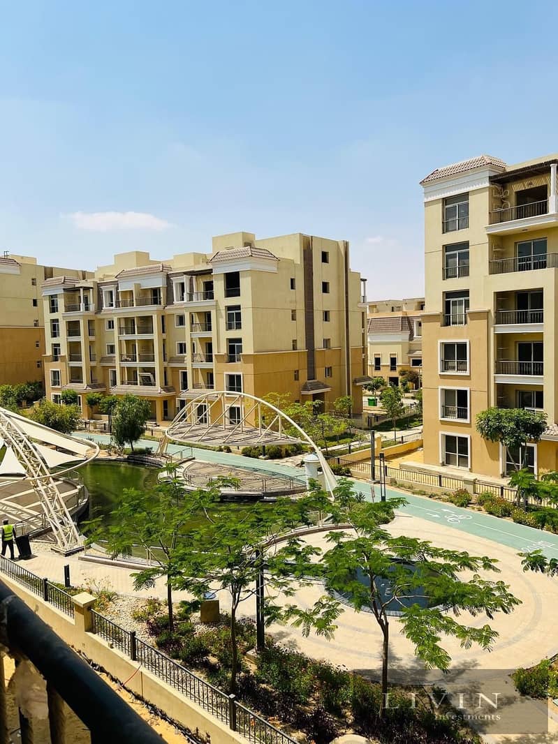 42% discount ground + garden apartment 3 bedrooms for sale in sarai new cairo compound Fifth Settlement wall by wall with madinaty + long installments 11