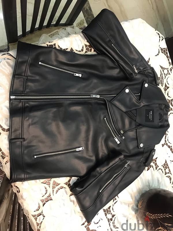 Lc Waikiki Biker leather jacket Original W21198Z8 / CVL  جاكت جلد اصلي 5