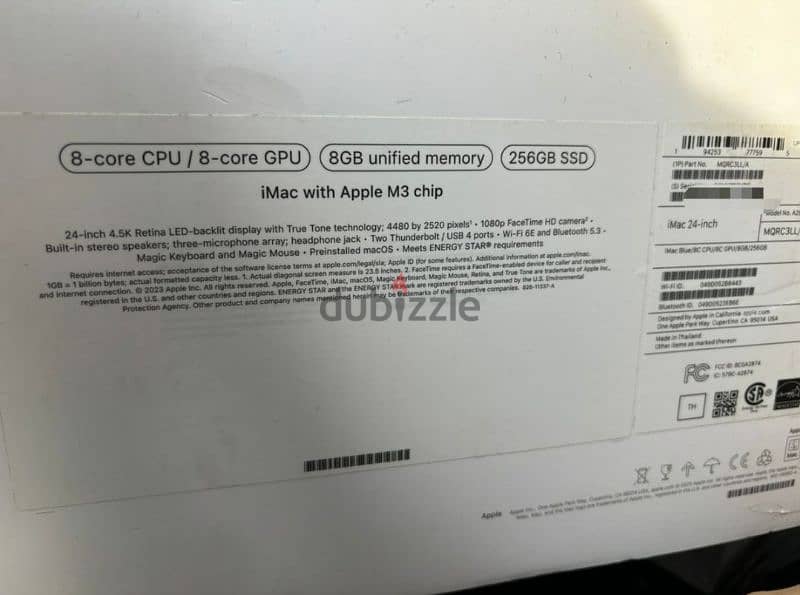 m3 imac 8core cpu 8core gpu 8ram 256ssd 1