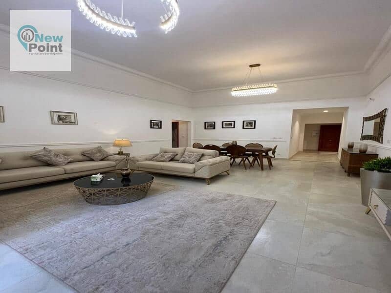 For sale, a fully finished 3-bedroom apartment + immediate delivery in a compound on the ground floor in the Administrative Capital 1