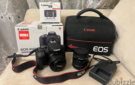 Canon 800D + 50mm 1.8 + 18-55 mm lenses (perfect condition)