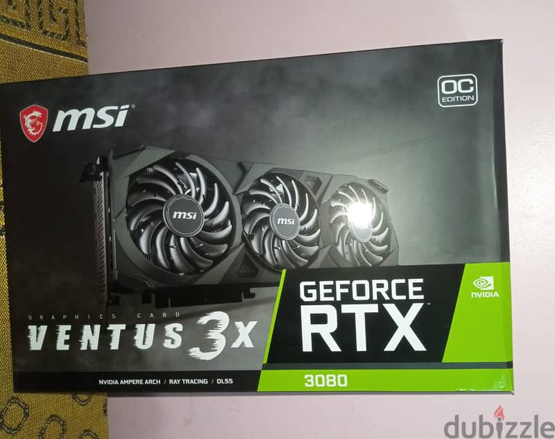 RTX 3080 - 10GB - GDDR6X - MSI VENTUS X3 حالة الزيرو ضهر متبرشم 0