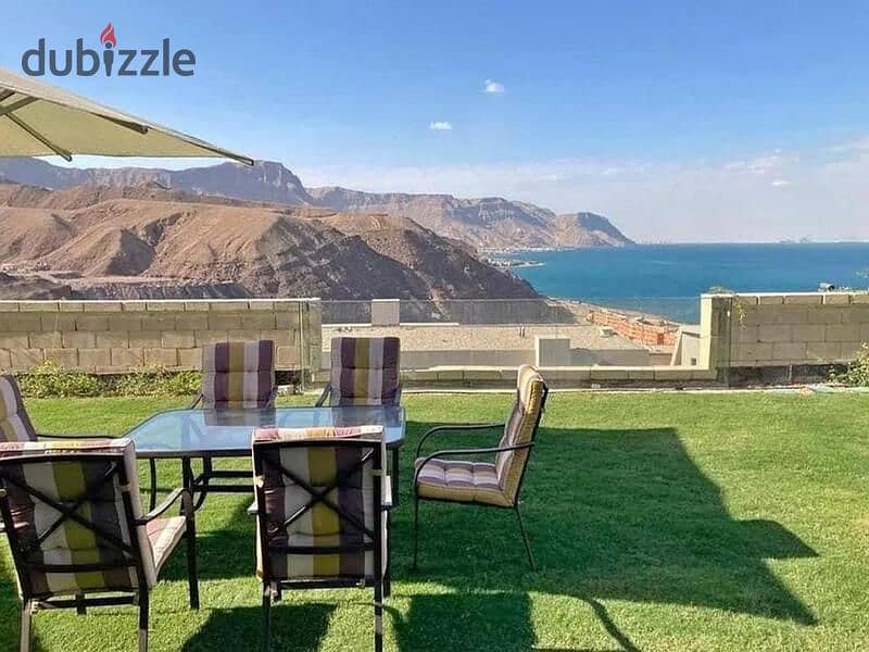 Chalet for sale ground with private garden sea view fully finished installments over 8 years in Ain Sokhna 0