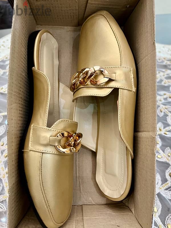 new gold mules size 37/38 1