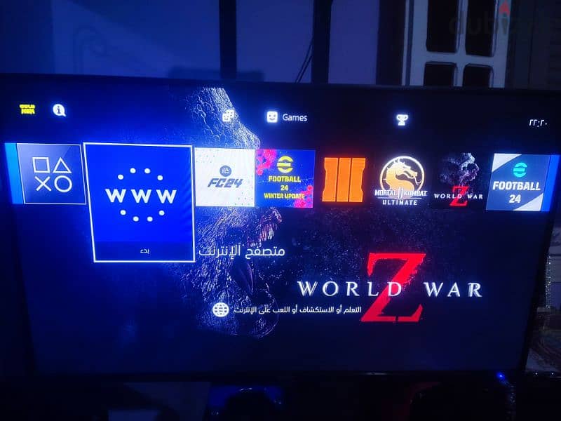 بلاي ستيشن ps4 معدل بفلاشة متبرشم بالستاند معاة ٤ دراعات و شاشة ٤٣ 0