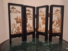 japanese wood carving inside glass. . (pagoda cork) 0