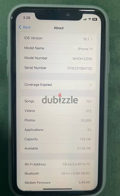 iphone 11 128 GB Battery 84% 8