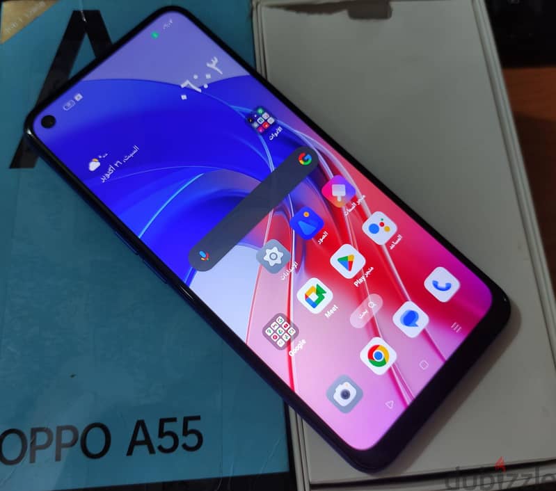 oppo A55 موبايل اوبو 128 بكل مشتملاته زيرو لسرعة البيع لقطه للي يلحق 0