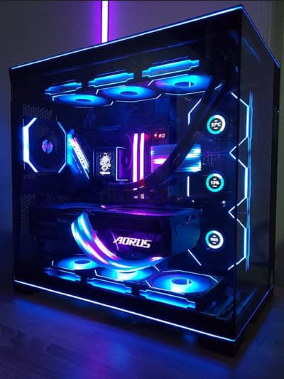 High End PC (RTX 4070TIS + i9 14900k) Lian Li Evo RGB Case 10 fans!