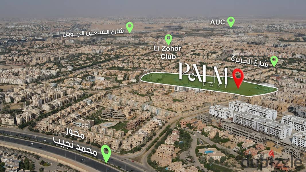 With down payment 780,000 apartment 130m 2 bedrooms near AlZahour Club New Cairo in Palm East Compound 0