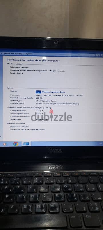 لاب توب DELl كسر زيرو استعمال نضيف