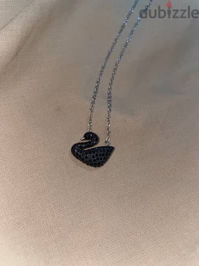 swarovski black swan necklace