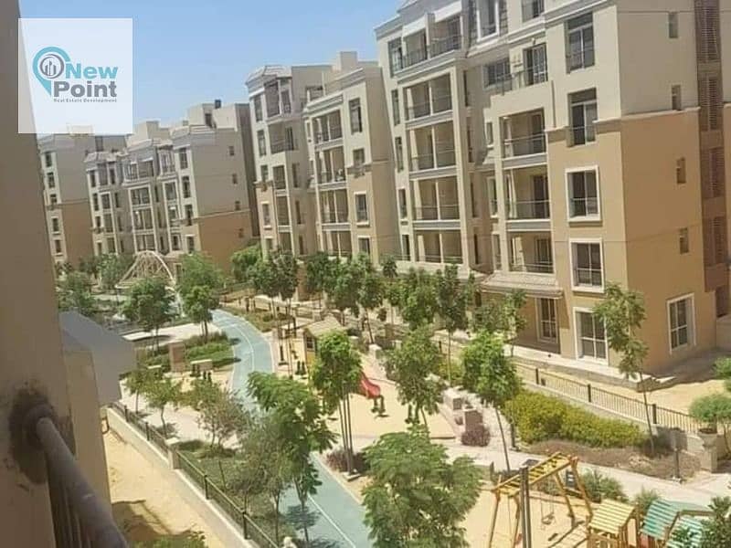 In front of the airport, own a 3-bedroom apartment with a garden for 5% with Madinaty in Sarai in Mostakbal City 2