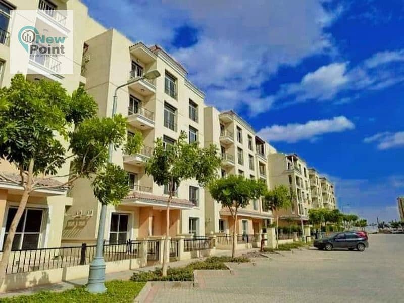 In front of the airport, own a 3-bedroom apartment with a garden for 5% with Madinaty in Sarai in Mostakbal City 4